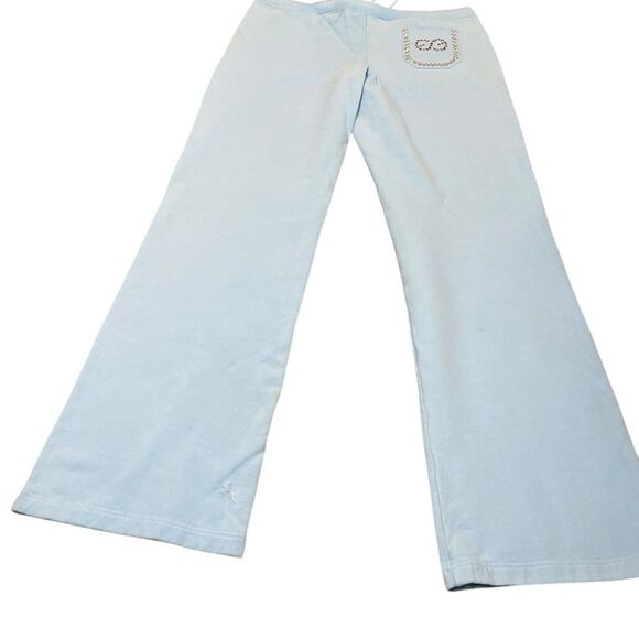 Escata Sport L baby blue wide leg joggers with draw string and pockets - Picture 3 of 7
